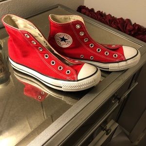 Red high top converse